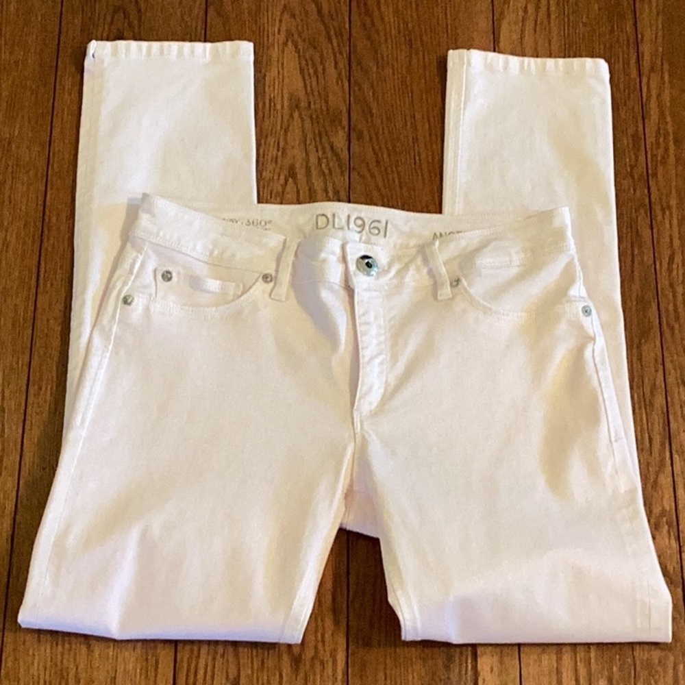 DL1961 pale pink, Angel mid-rise skinny ankle jeans with stretch, women’s sz 30 - Picture 2 of 16